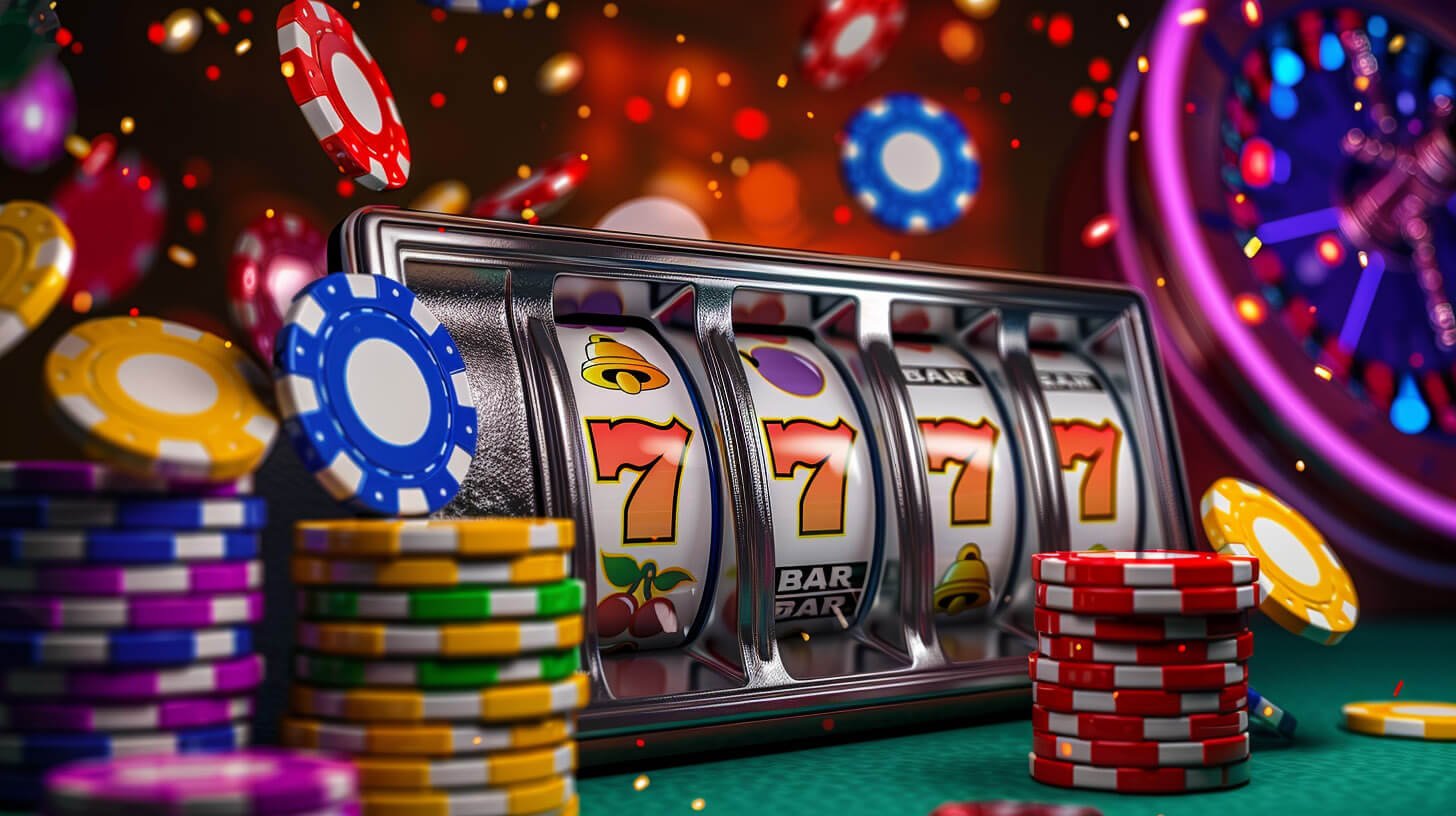 Dealer live casino membagikan kartu poker dengan latar studio live